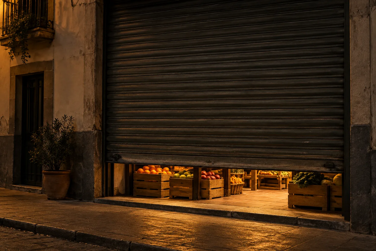 Cierre metálico de un comercio